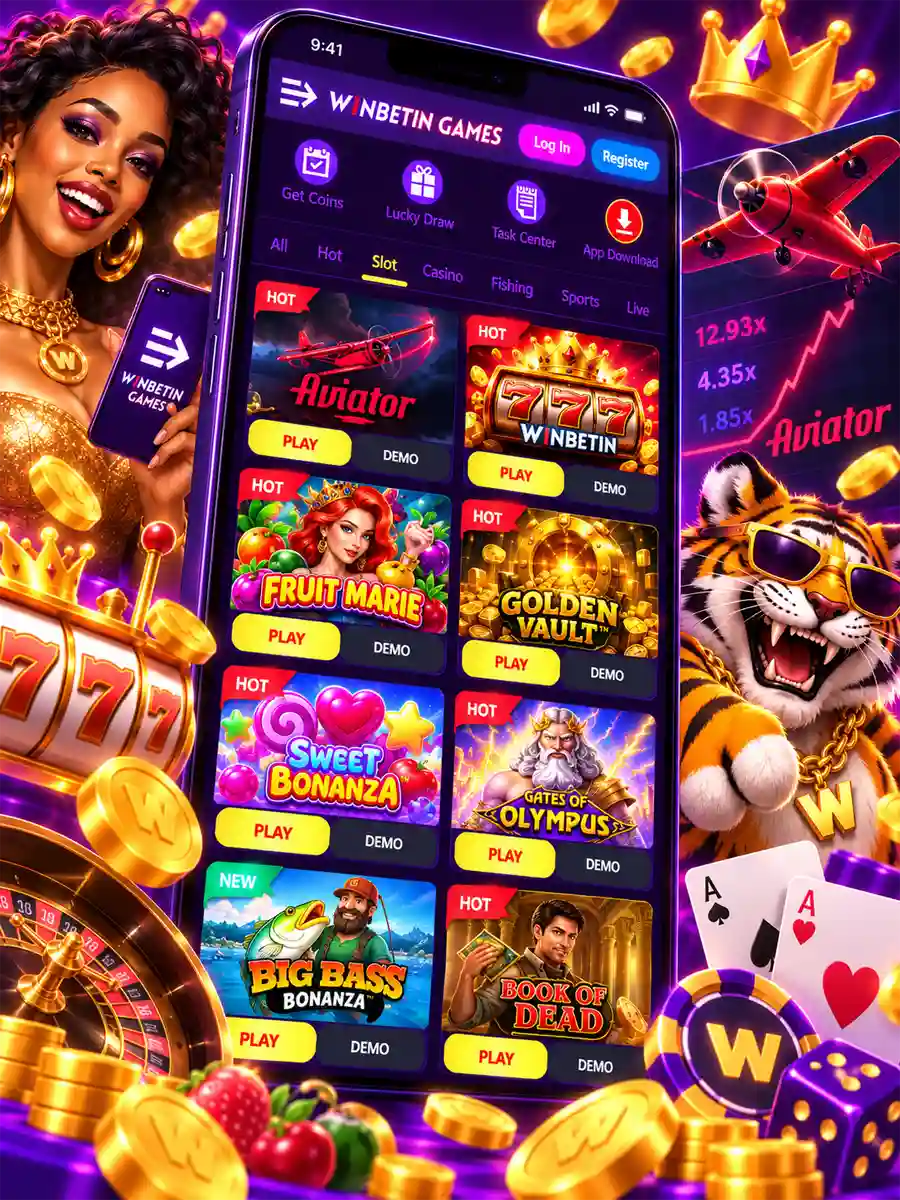Winbetin themed casino games and Aviator in the games lobby